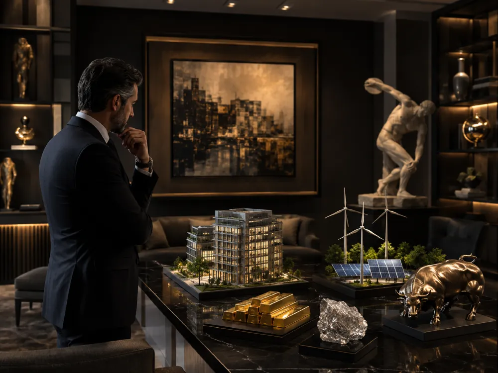 Alternative investment assets displayed in a professional setting