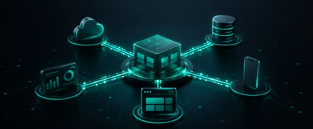 Connected enterprise systems representing API integration