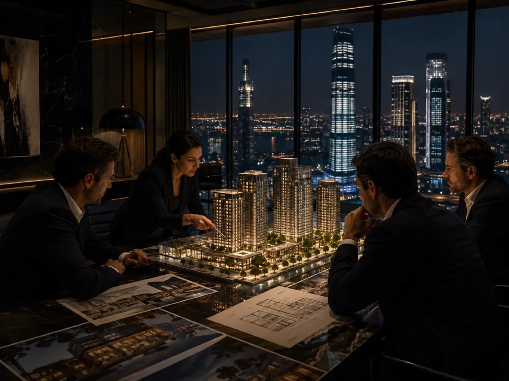 Modern real estate development representing private equity investment