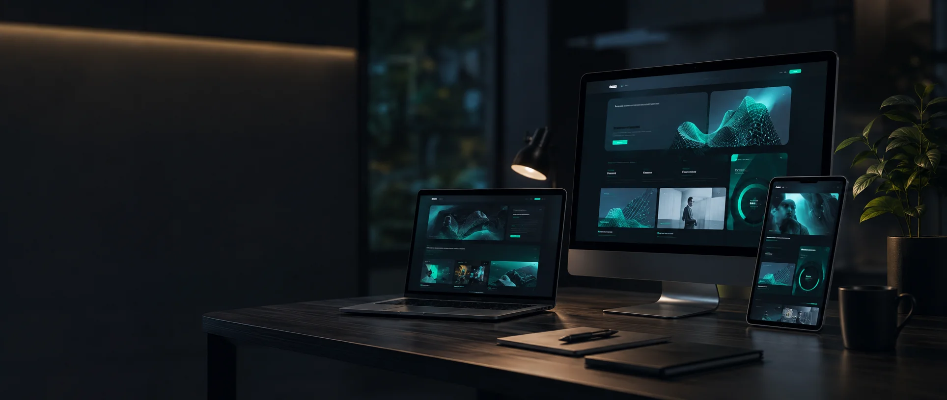 Modern corporate digital workspace representing enterprise solutions